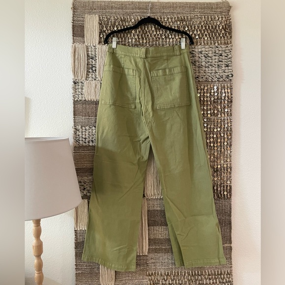 💚 NWT Madewell ‘Emmett’ wide leg Artichoke green chinos women’s waist 30 - Picture 6 of 12